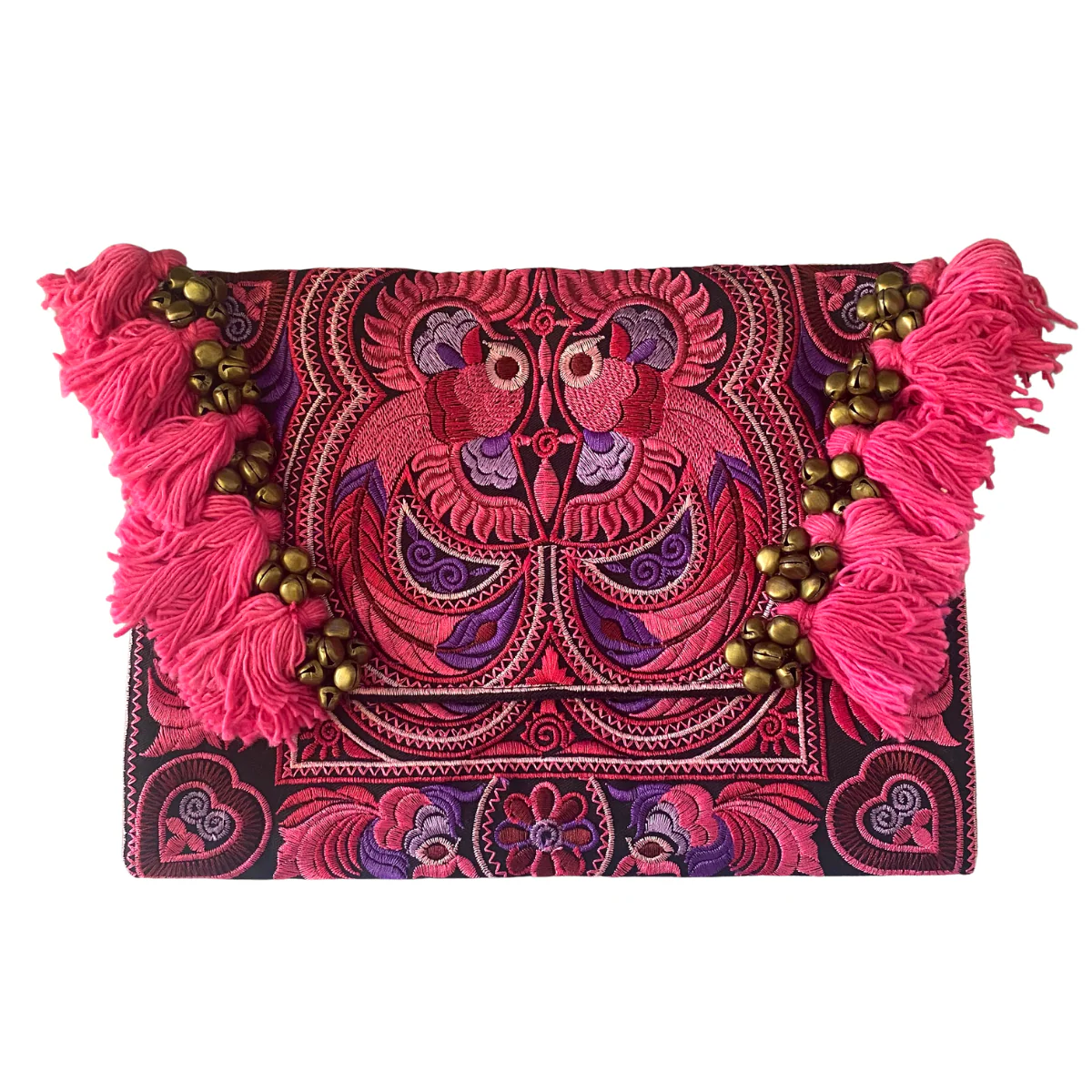 Adelita Embroidered Bird Boho Clutch iPad | Tablet Bag - Thailand - Image 4
