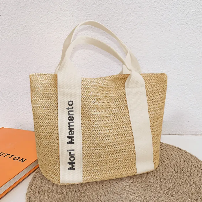 Braided Bag Beach Shoulder Bag - "Memento Mori" - Live with Intention, Gratitude, and Purpose - Image 4