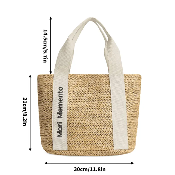 Braided Bag Beach Shoulder Bag - "Memento Mori" - Live with Intention, Gratitude, and Purpose - Image 5