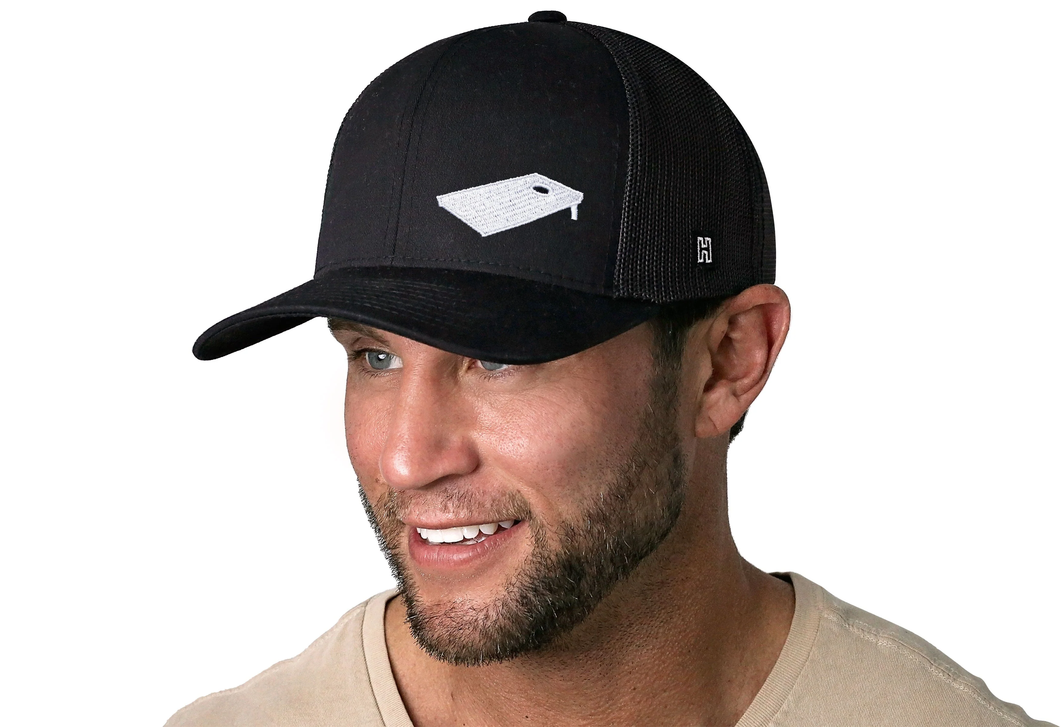 Cornhole Board Trucker Hat | Black Bags Snapback - Image 3