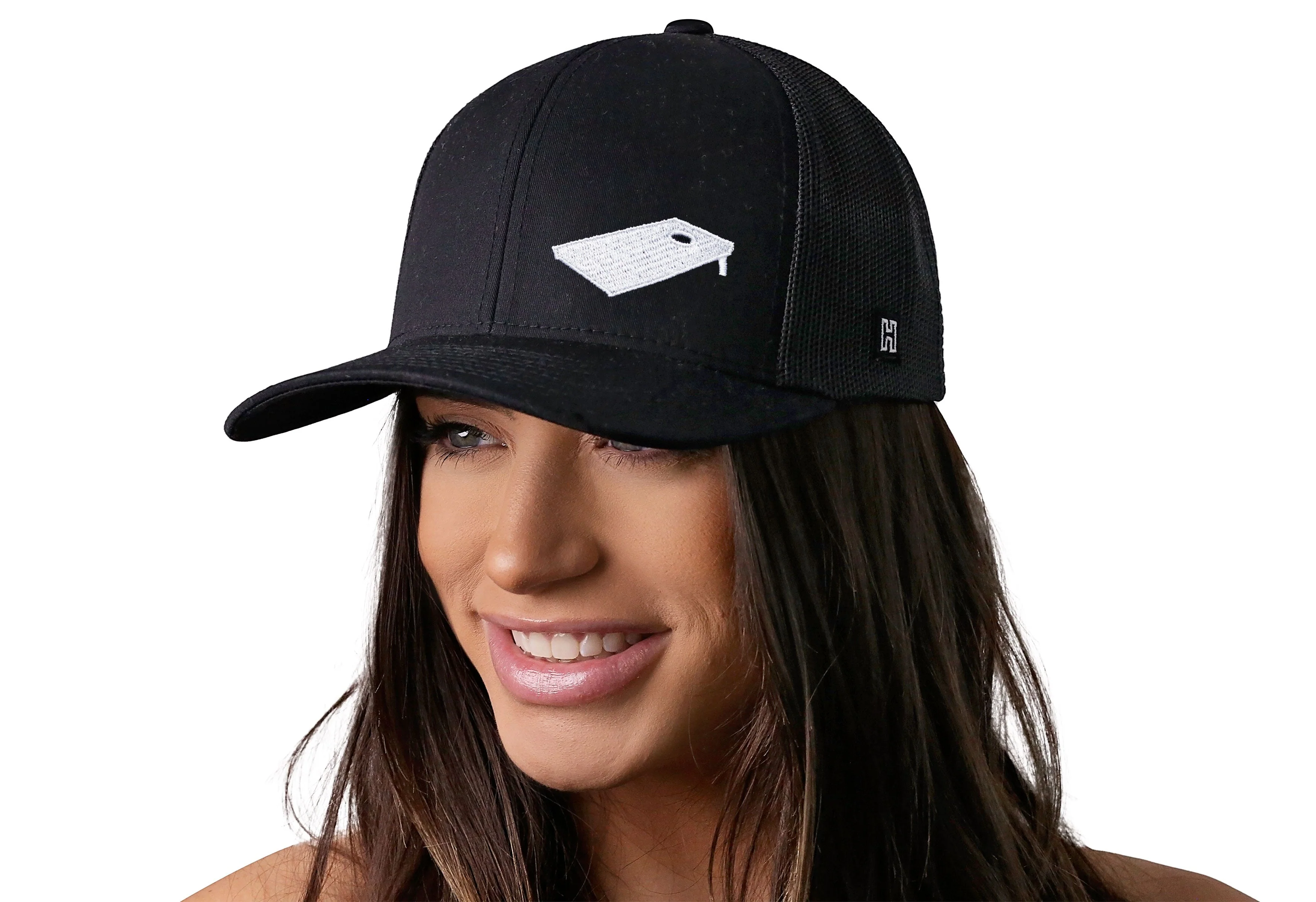Cornhole Board Trucker Hat | Black Bags Snapback - Image 4