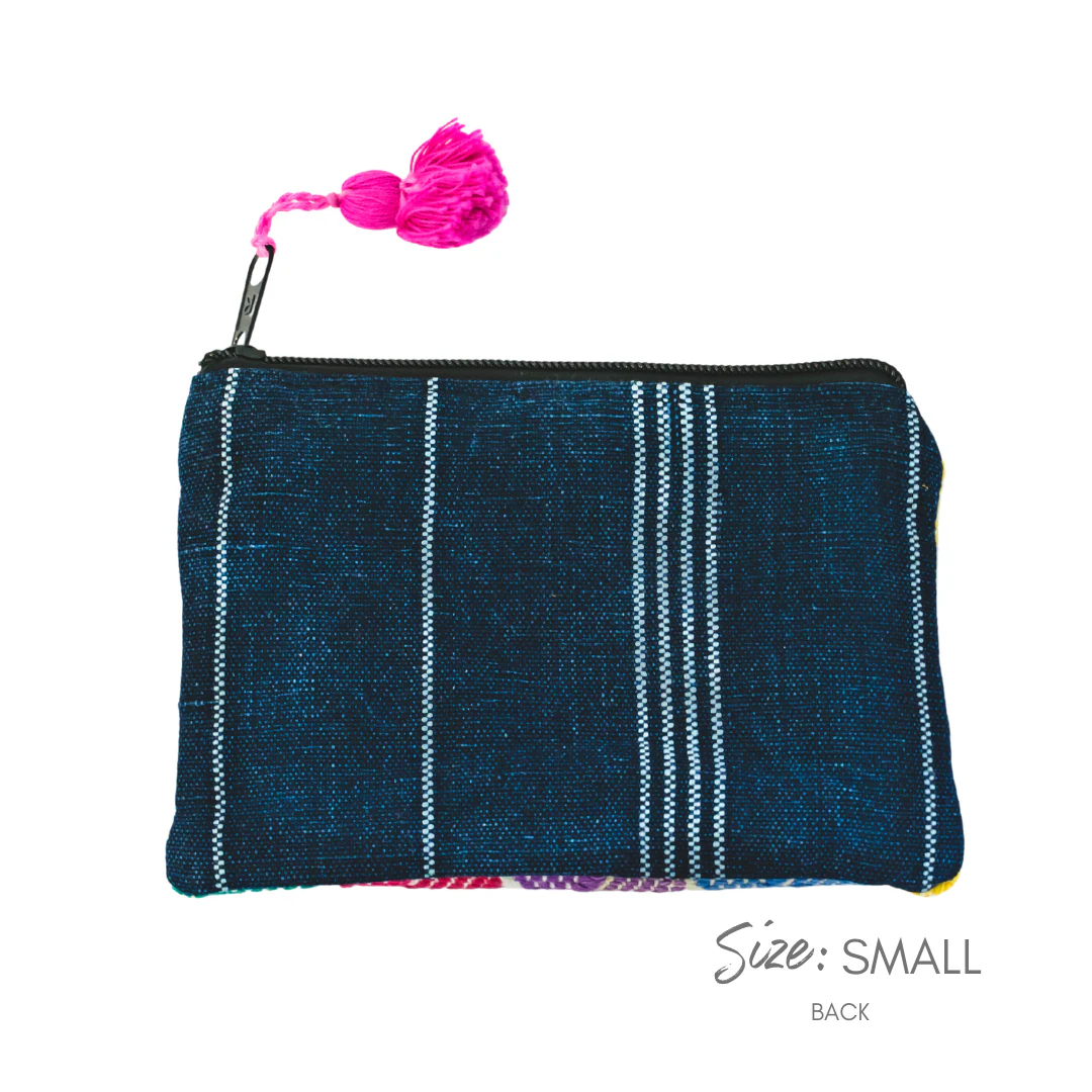 Maya Up-cycled Huipil Cosmetic One-of-a-Kind Bag (Small) - Guatemala - Image 3