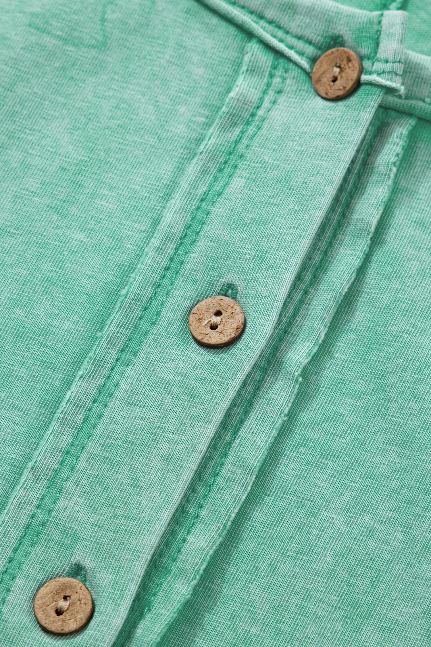 Mineral Wash Half-Button Raglan Sleeve T-Shirt - Image 4