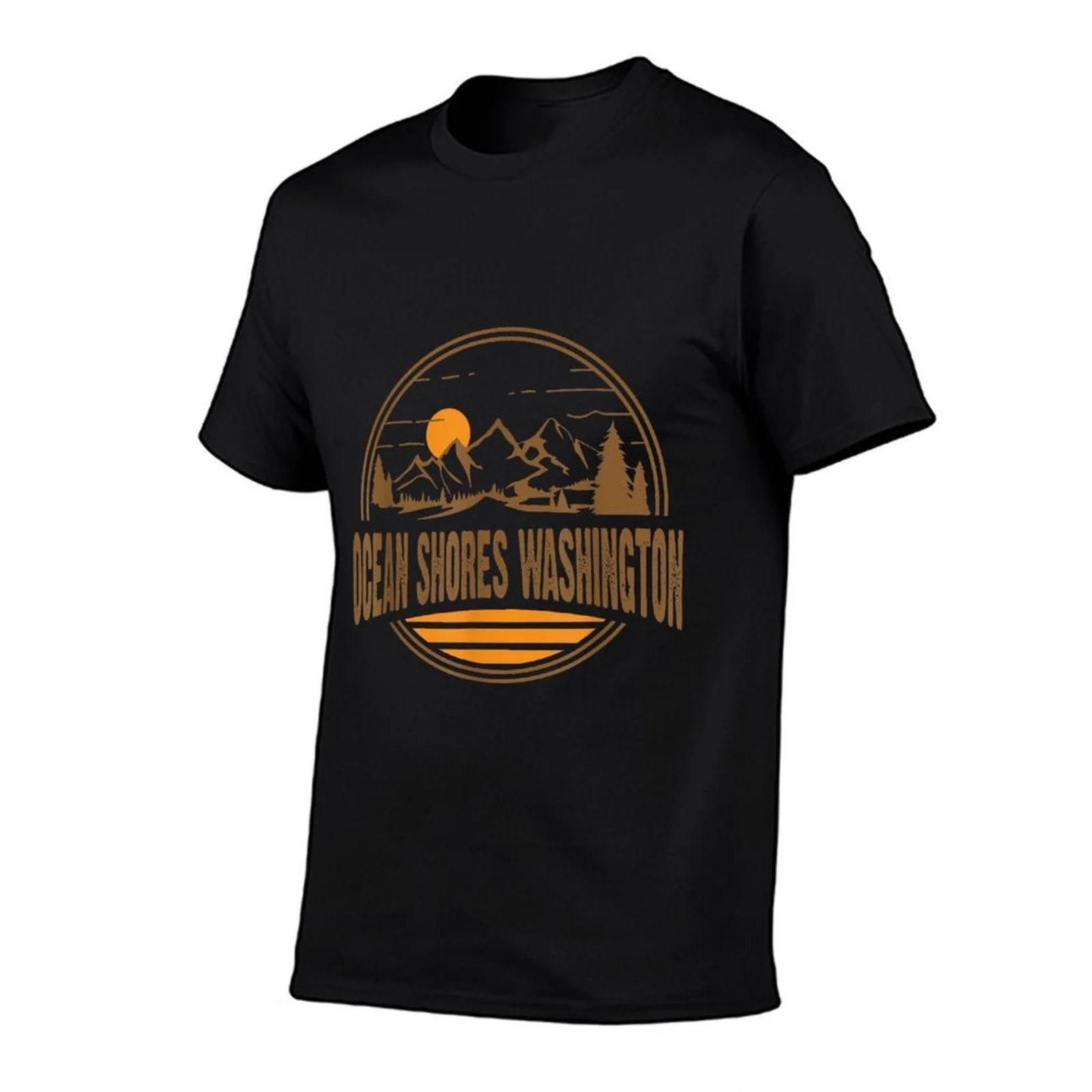 Retro Ocean Shores, Washington State Gift Soft T-Shirt - Image 6