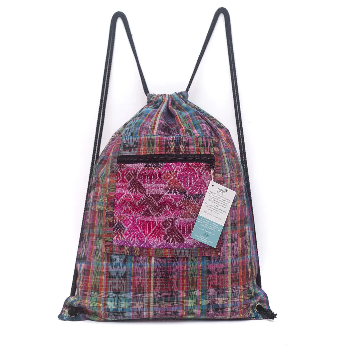 Salsa Upcycled Corte Backpack - Unique Guatemalan Handicraft - Image 13