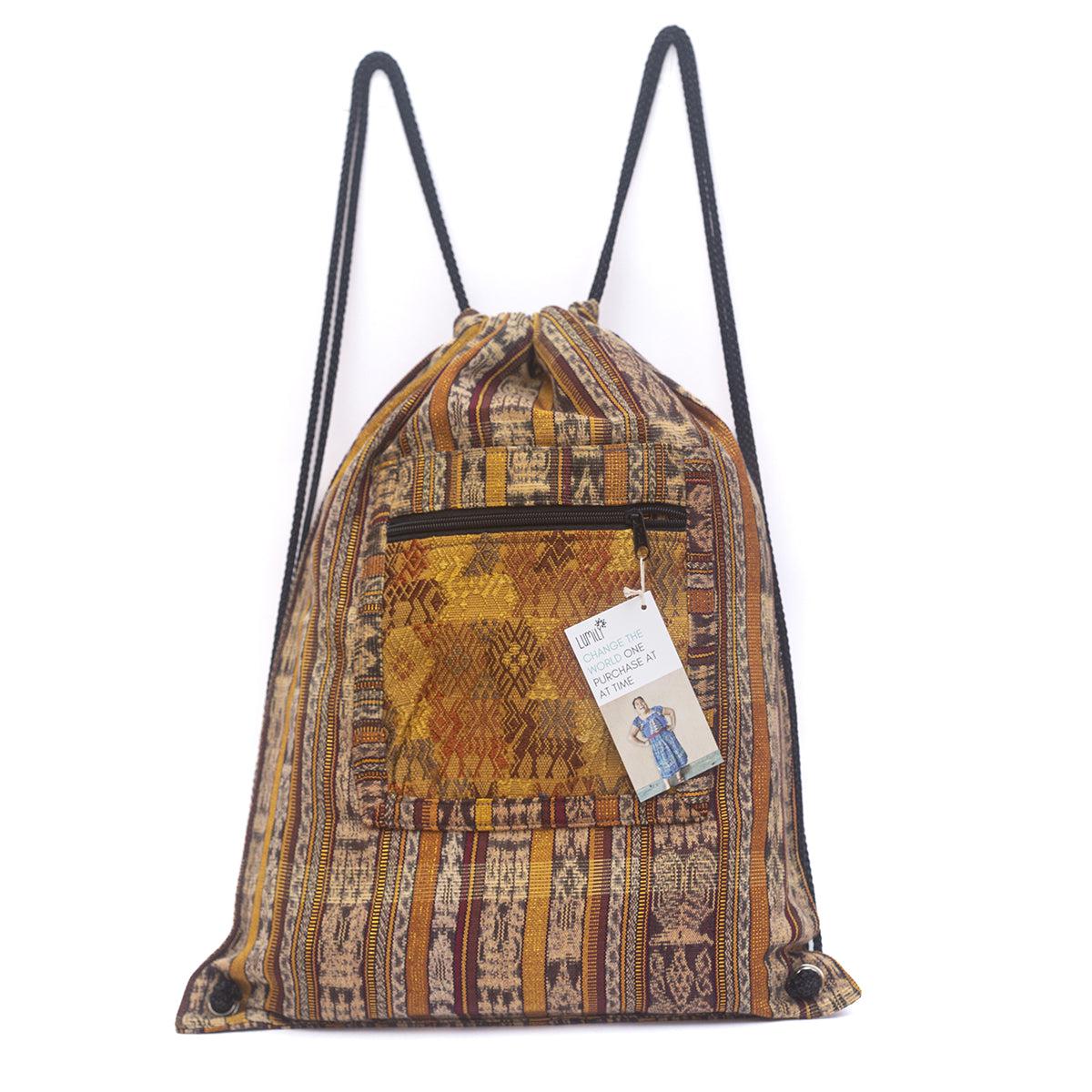 Salsa Upcycled Corte Backpack - Unique Guatemalan Handicraft - Image 15