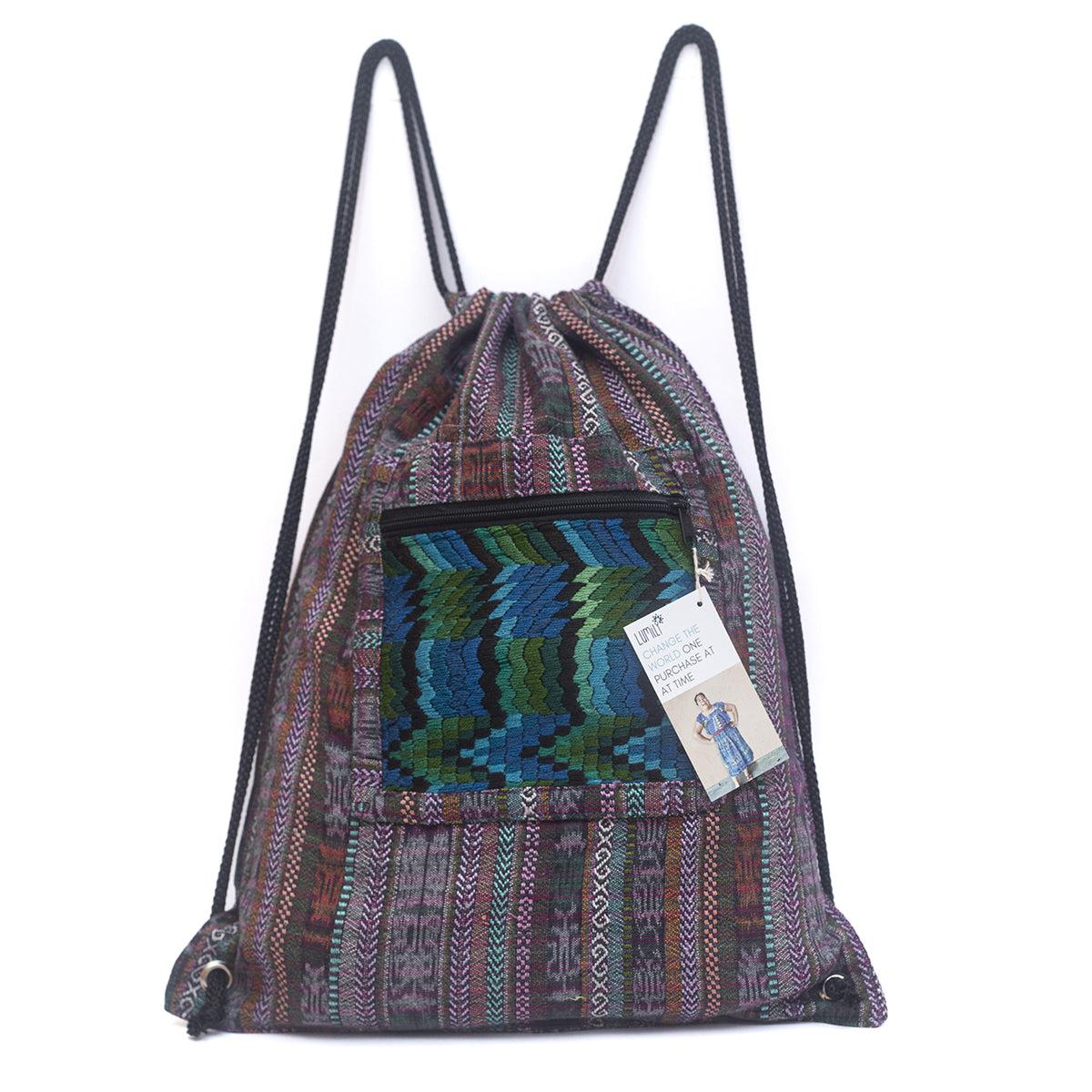 Salsa Upcycled Corte Backpack - Unique Guatemalan Handicraft - Image 16