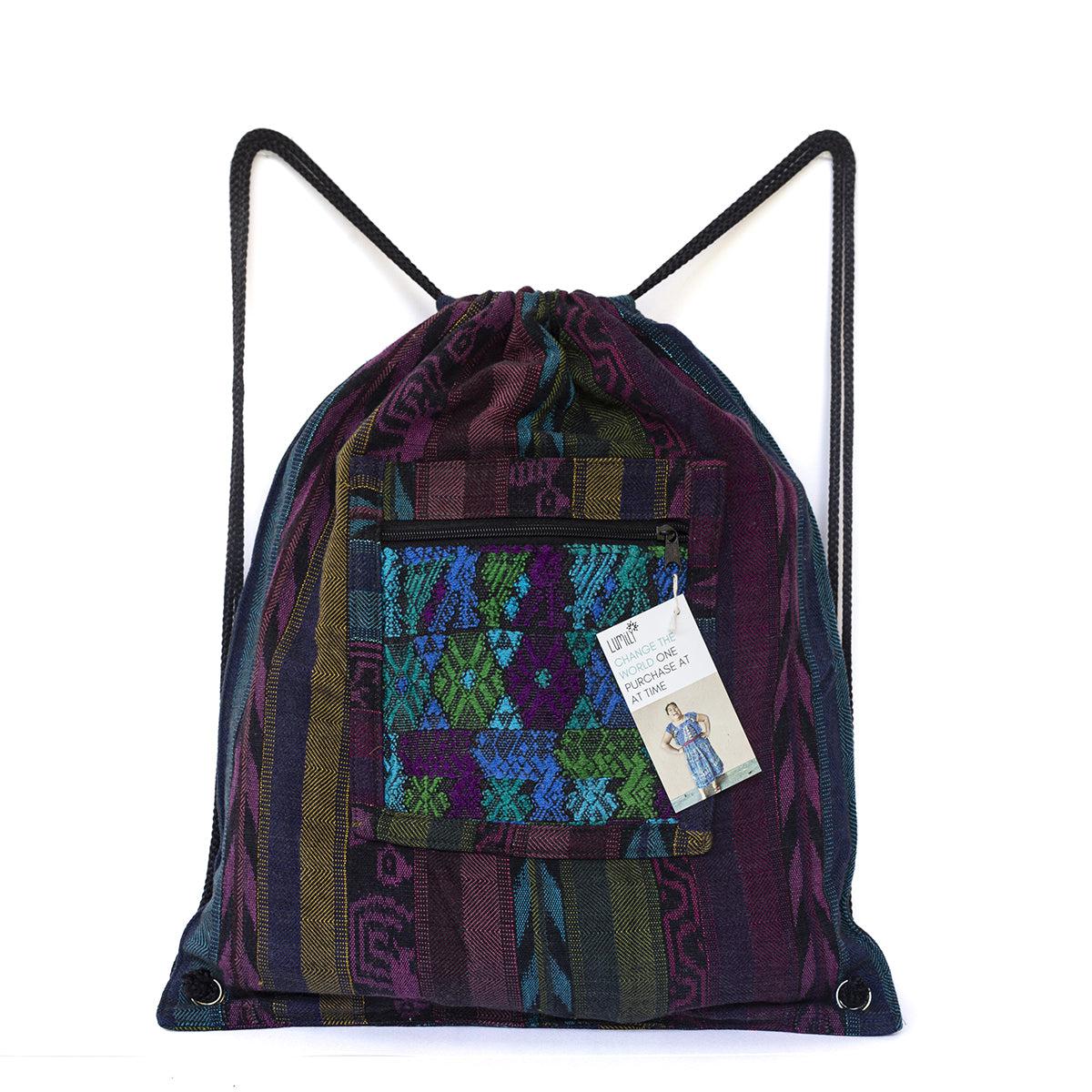 Salsa Upcycled Corte Backpack - Unique Guatemalan Handicraft - Image 33