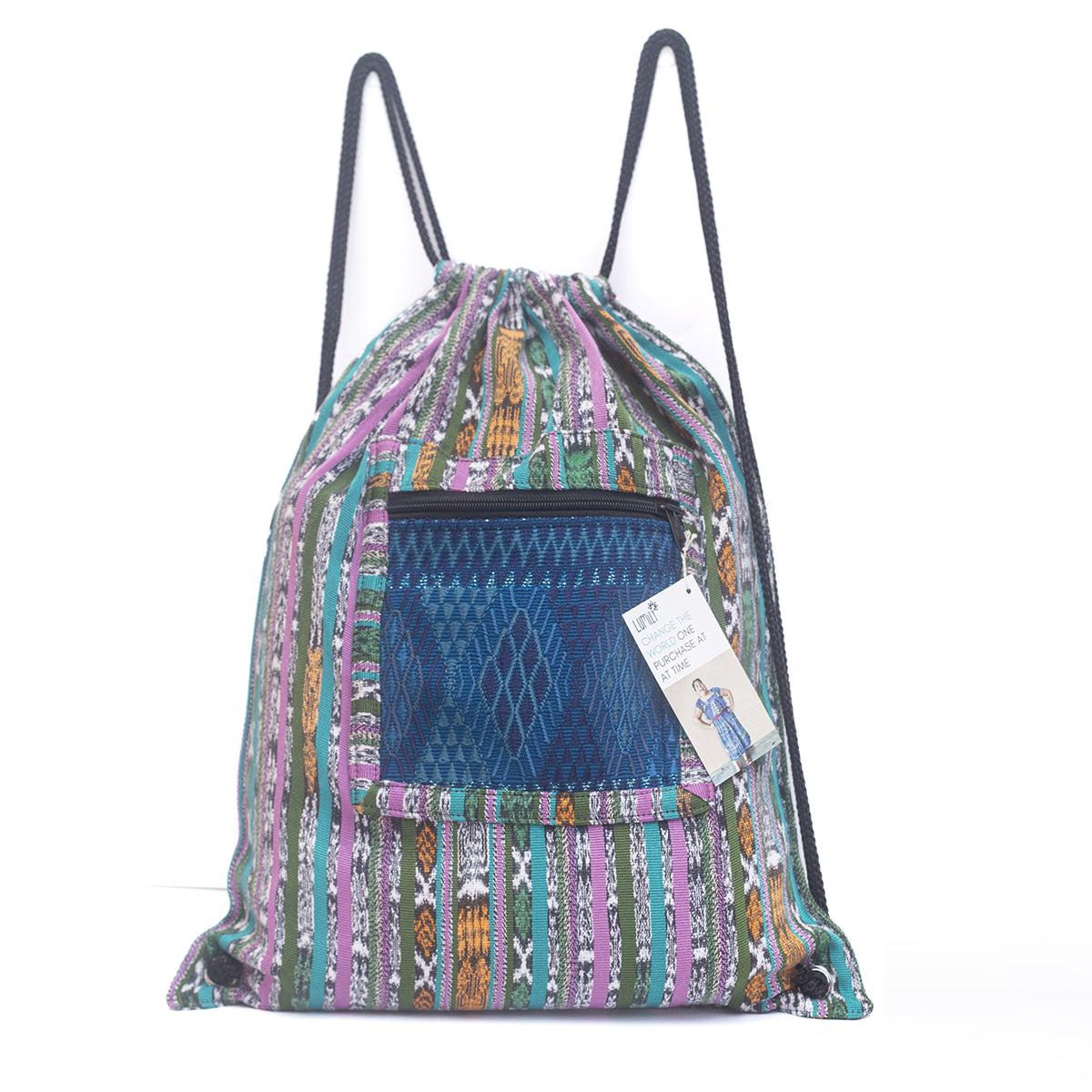Salsa Upcycled Corte Backpack - Unique Guatemalan Handicraft - Image 44