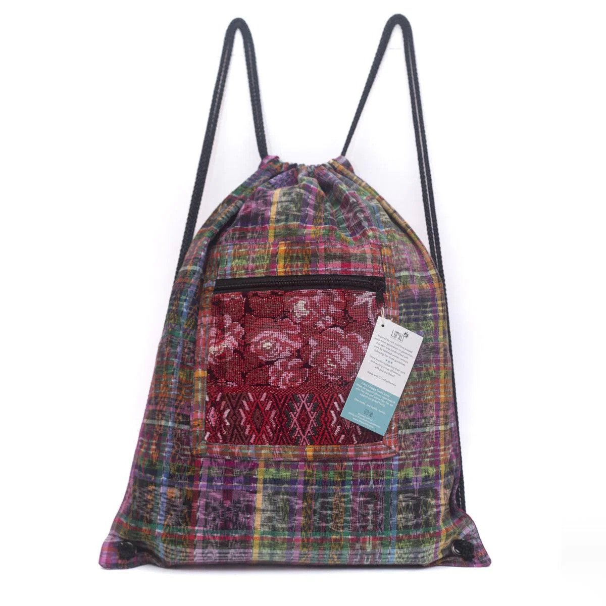 Salsa Upcycled Corte Backpack - Unique Guatemalan Handicraft - Image 6