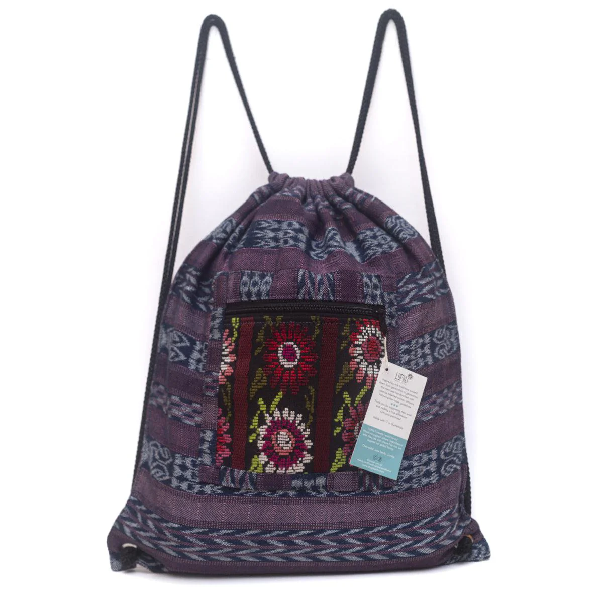 Salsa Upcycled Corte Backpack - Unique Guatemalan Handicraft - Image 8