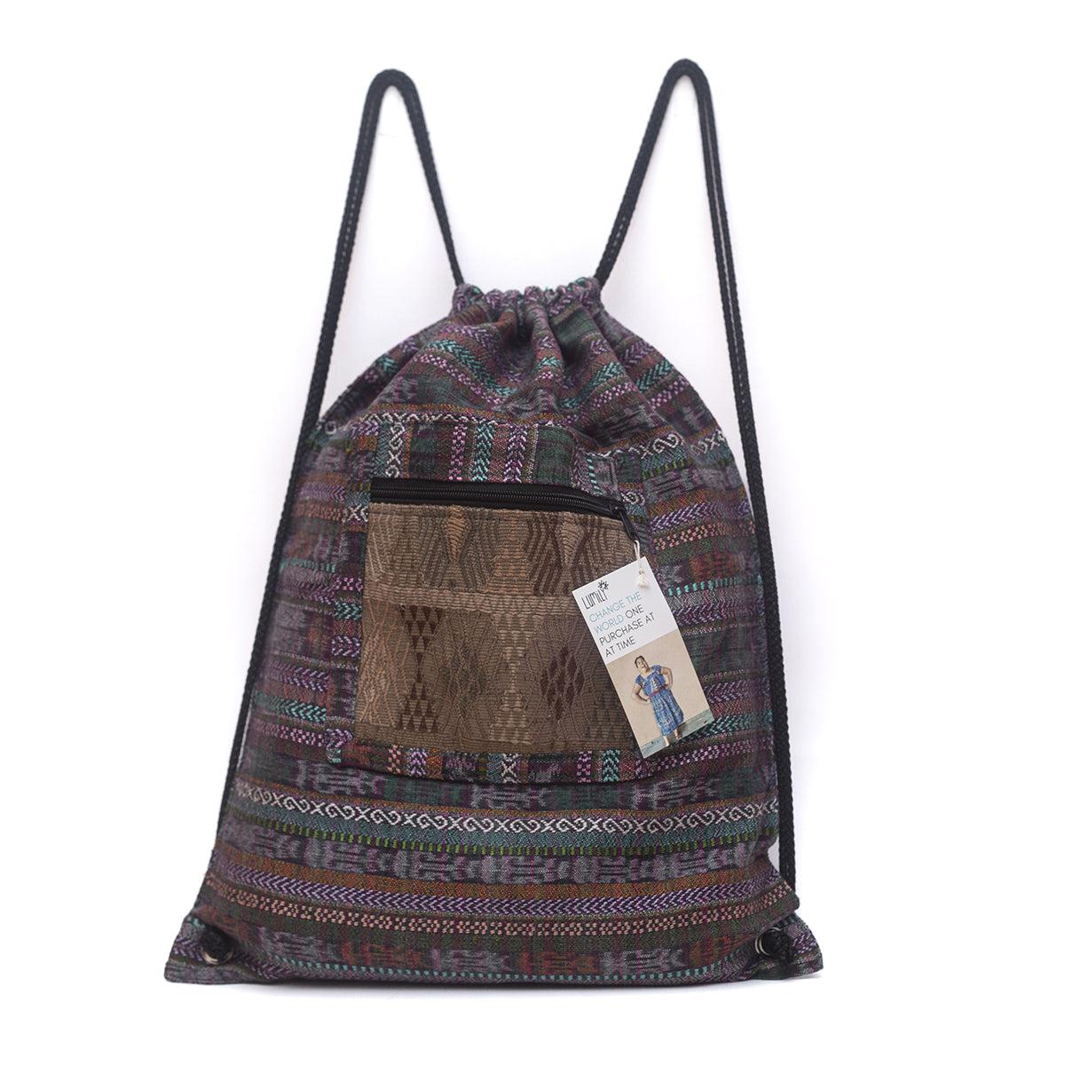 Salsa Upcycled Corte Backpack - Unique Guatemalan Handicraft - Image 9